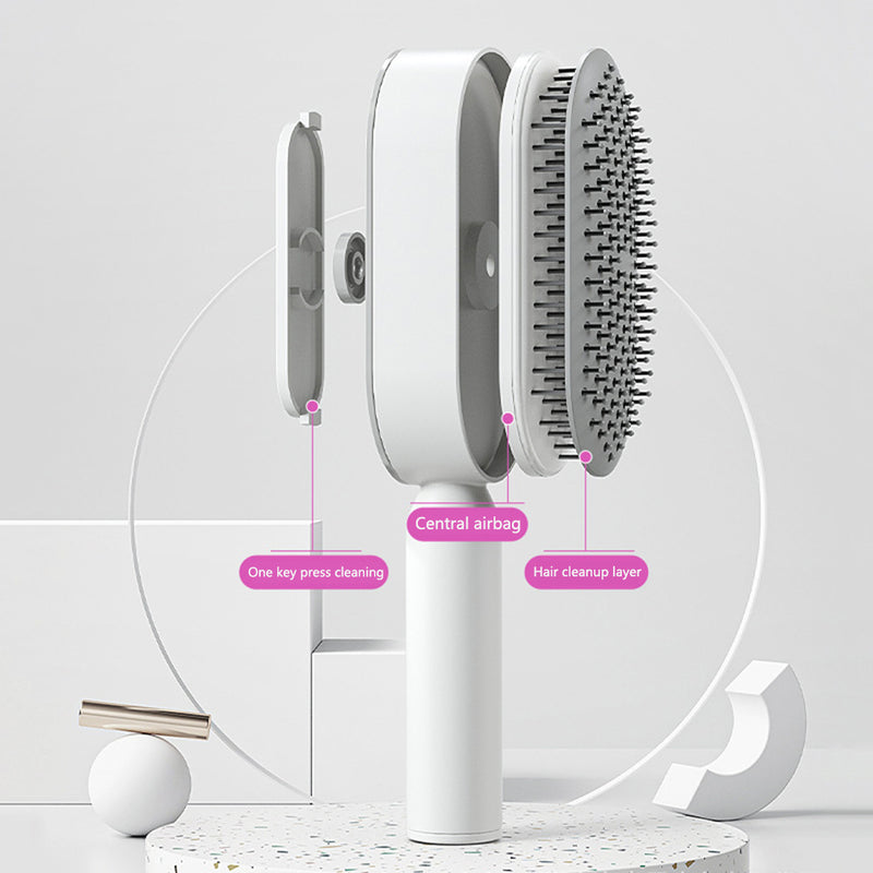 Self Cleaning Hair Brush for Women with Scalp Massage Design