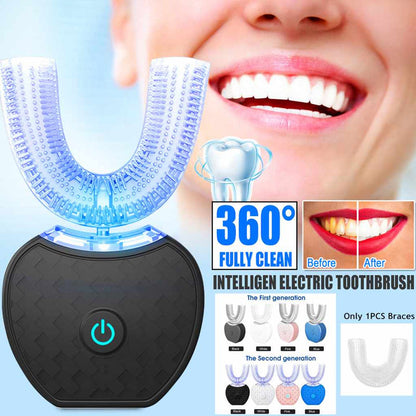 360° Automatic U-Shaped Electric Toothbrush with Blue Light