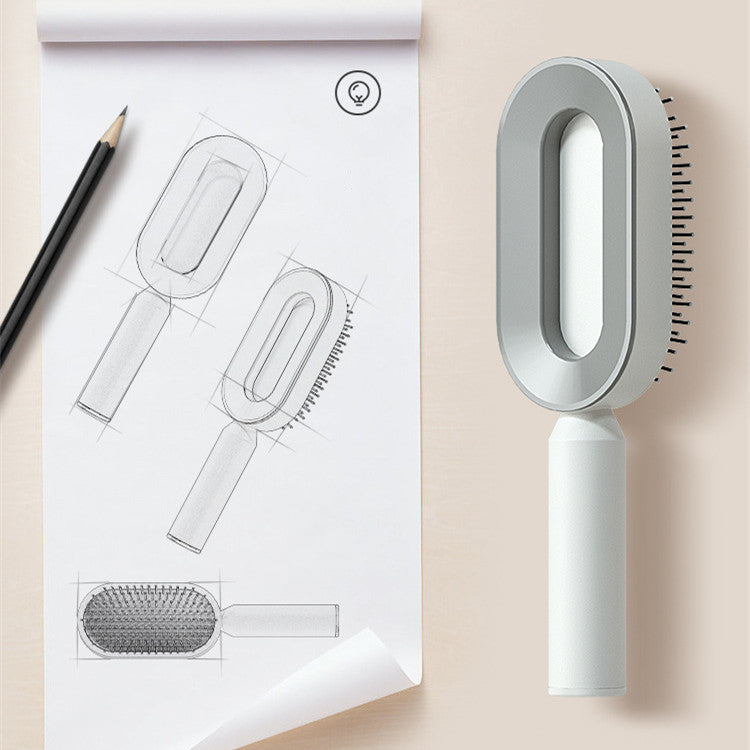 Self Cleaning Hair Brush for Women with Scalp Massage Design