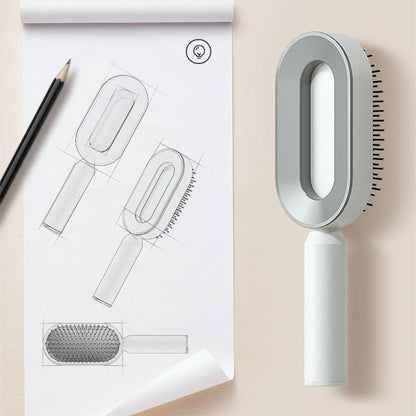 Self Cleaning Hair Brush for Women with Scalp Massage Design