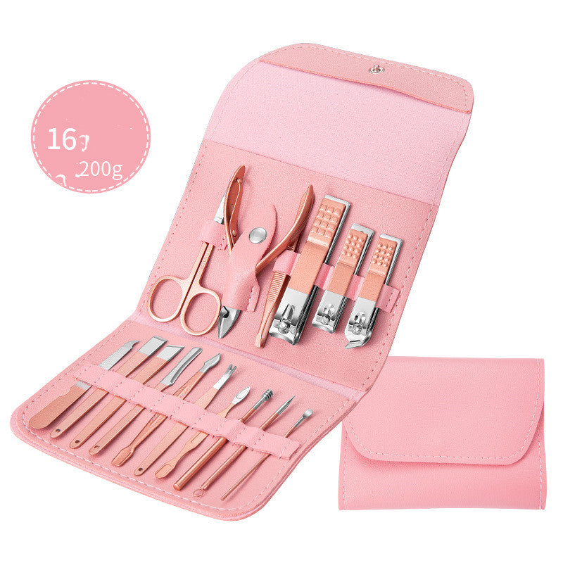 Professional Manicure Pedicure Kit with Stainless Steel Tools
