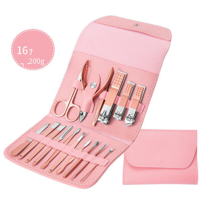 Professional Manicure Pedicure Kit with Stainless Steel Tools