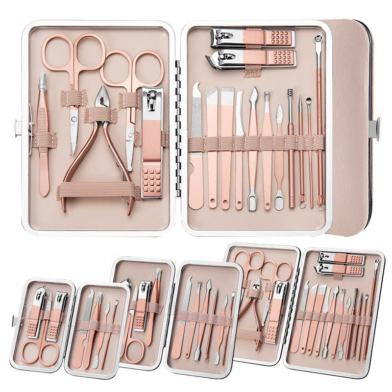 Professional Manicure Pedicure Kit with Stainless Steel Tools
