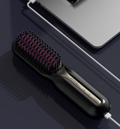 Cordless Hair Straightening Brush USB Rechargeable Comb Styler