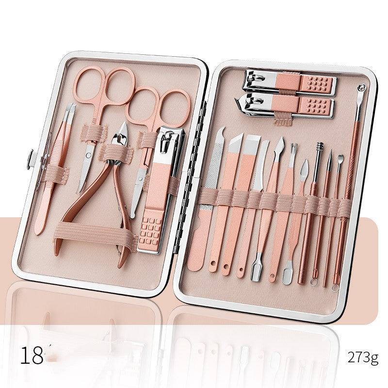 Professional Manicure Pedicure Kit with Stainless Steel Tools