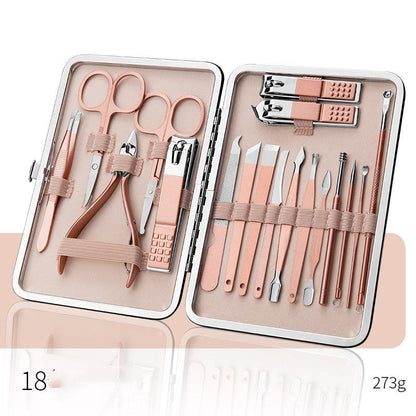 Professional Manicure Pedicure Kit with Stainless Steel Tools