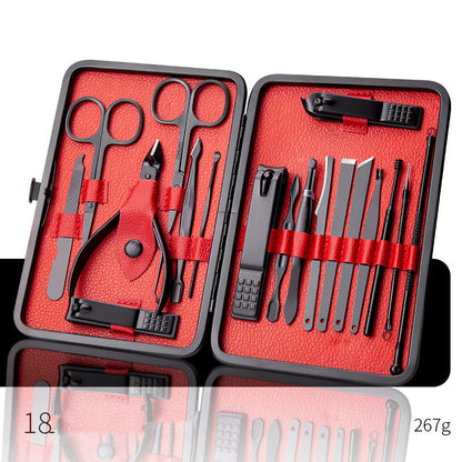 Professional Manicure Pedicure Kit with Stainless Steel Tools
