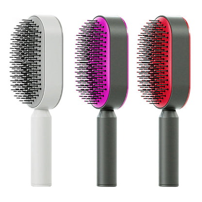 Self Cleaning Hair Brush for Women with Scalp Massage Design