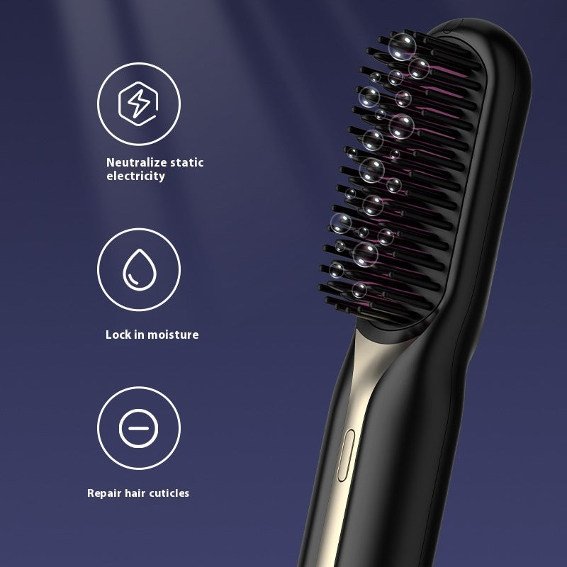 Cordless Hair Straightening Brush USB Rechargeable Comb Styler