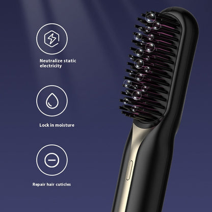 Cordless Hair Straightening Brush USB Rechargeable Comb Styler