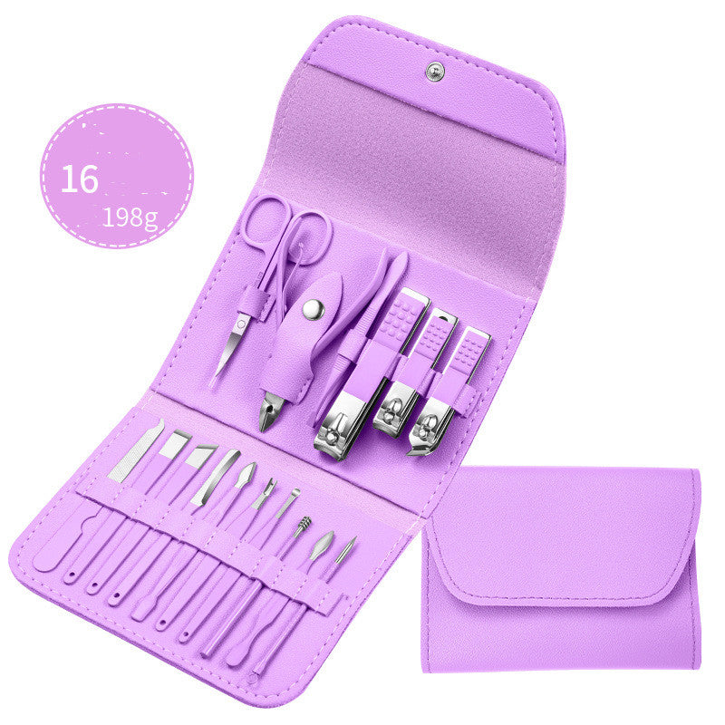 Professional Manicure Pedicure Kit with Stainless Steel Tools