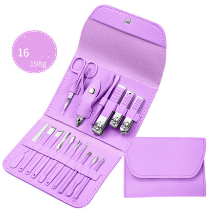 Professional Manicure Pedicure Kit with Stainless Steel Tools