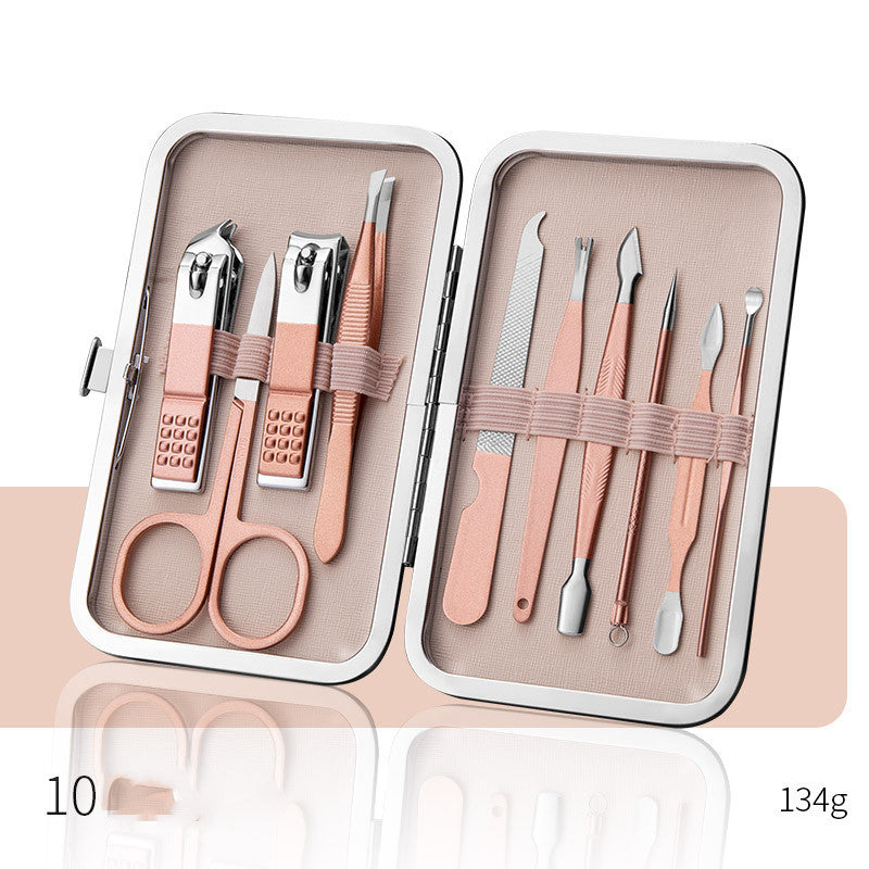 Professional Manicure Pedicure Kit with Stainless Steel Tools